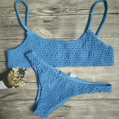 Women's Bikini Set Pleated Swimsuit