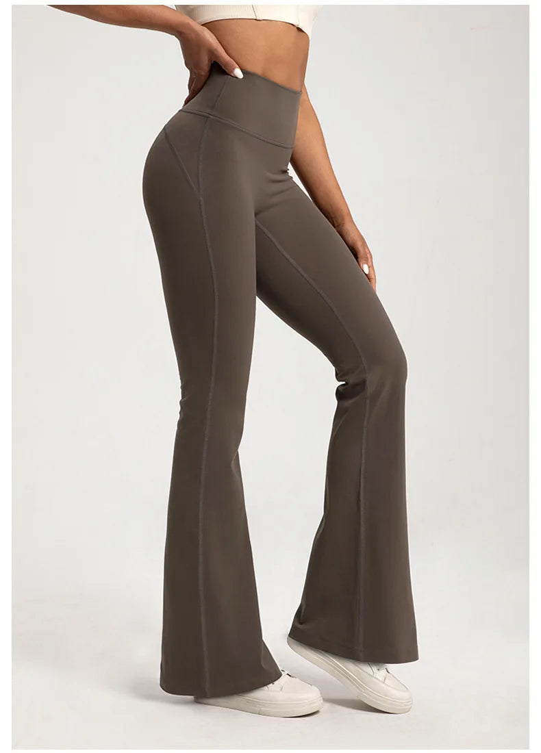 Women's High Waisted Elastic Bell Bottom Pants