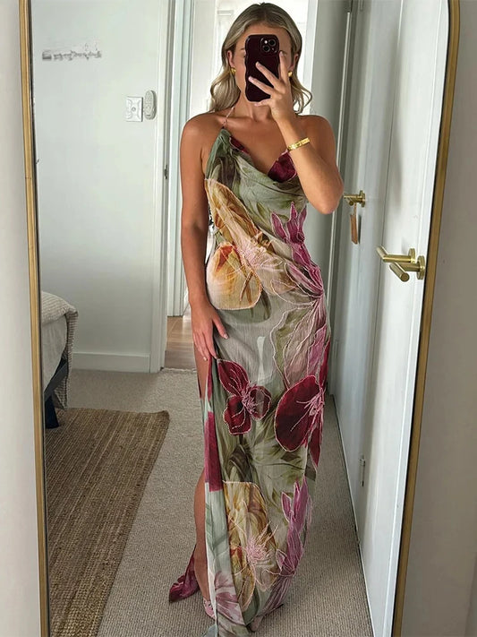 Women's Ankle-Length Backless Dress