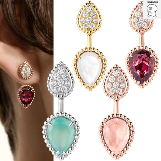 Rainbow-Tone Water Drop Earrings