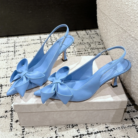 Concise Mules Shoes Genuine Leather Pointed-toe Flat Heel Sandals