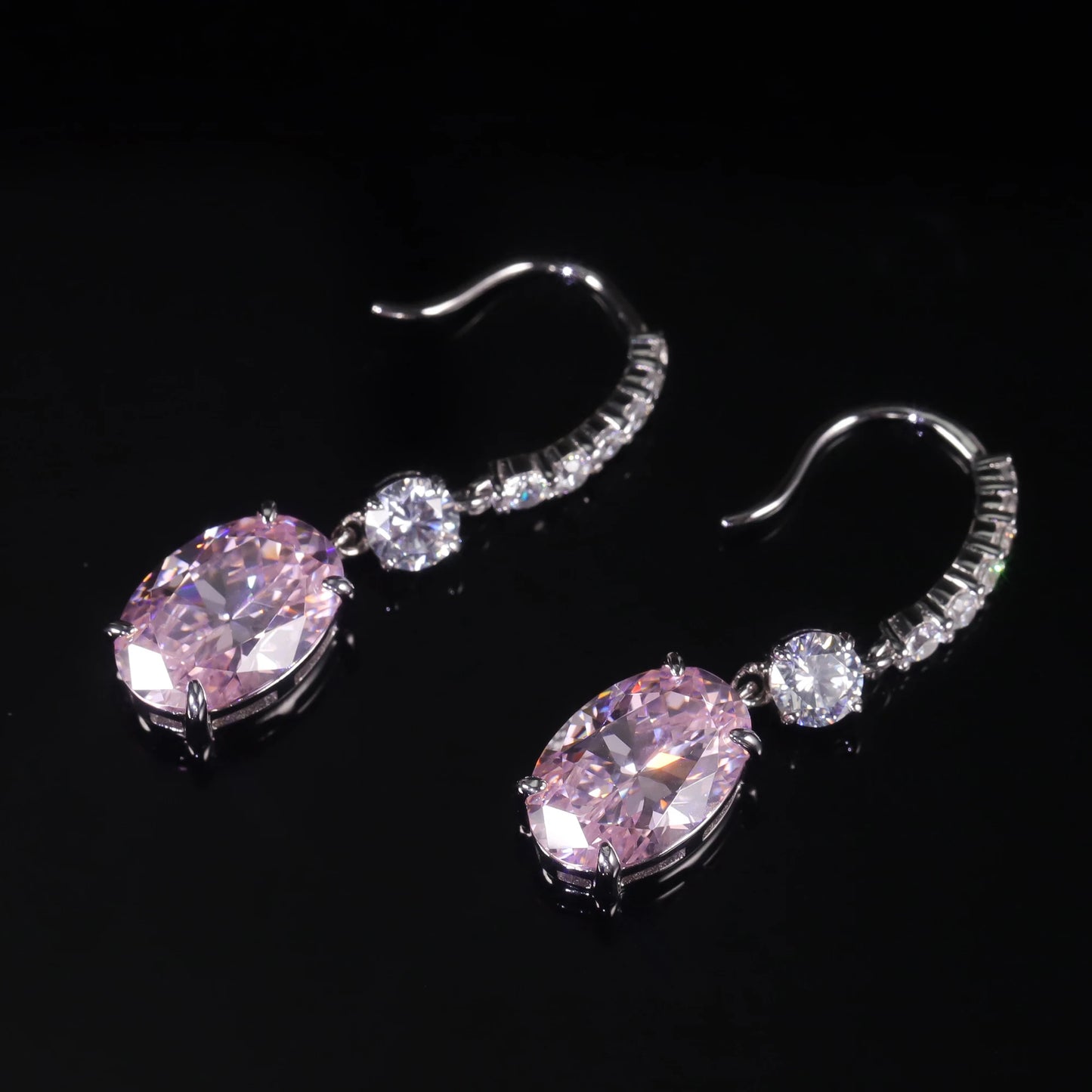 Women's Diamond Pink Earrings