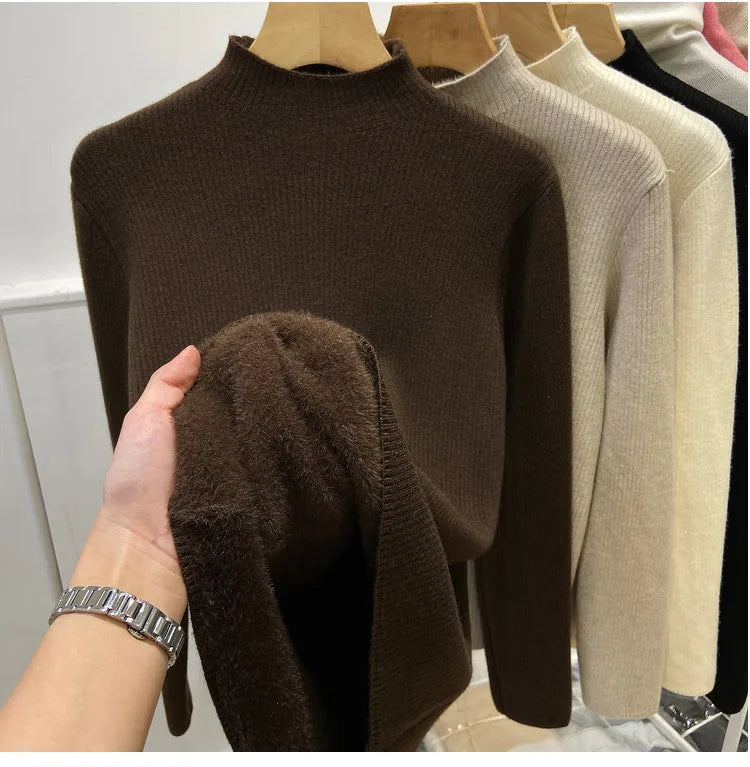 Women's Fleece-lined Turtleneck Sweater