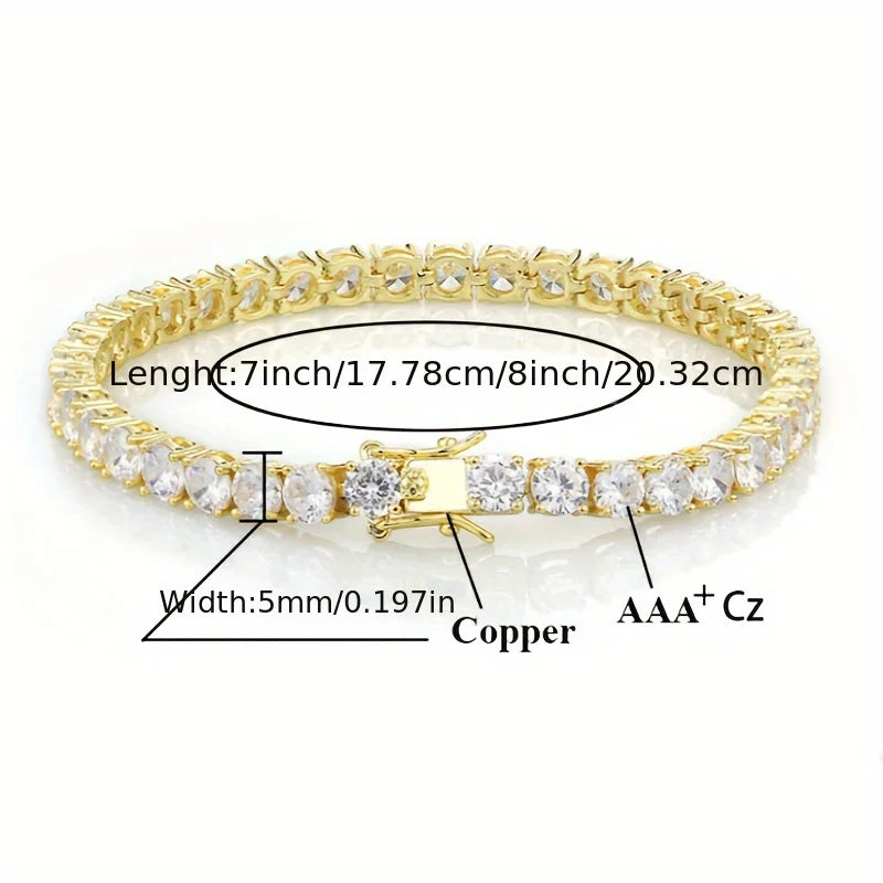 Women's Copper Tennis Chain Bracelet