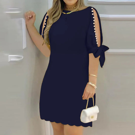 Women's Short Sleeve Formal Mini Skirt Dress