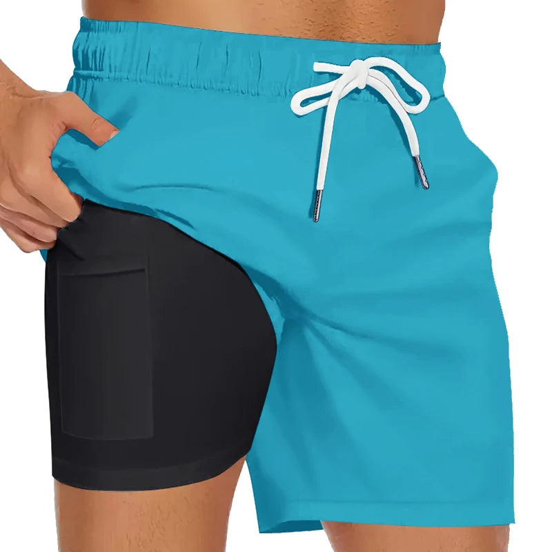 Men's Swim Trunks with Compression Liner