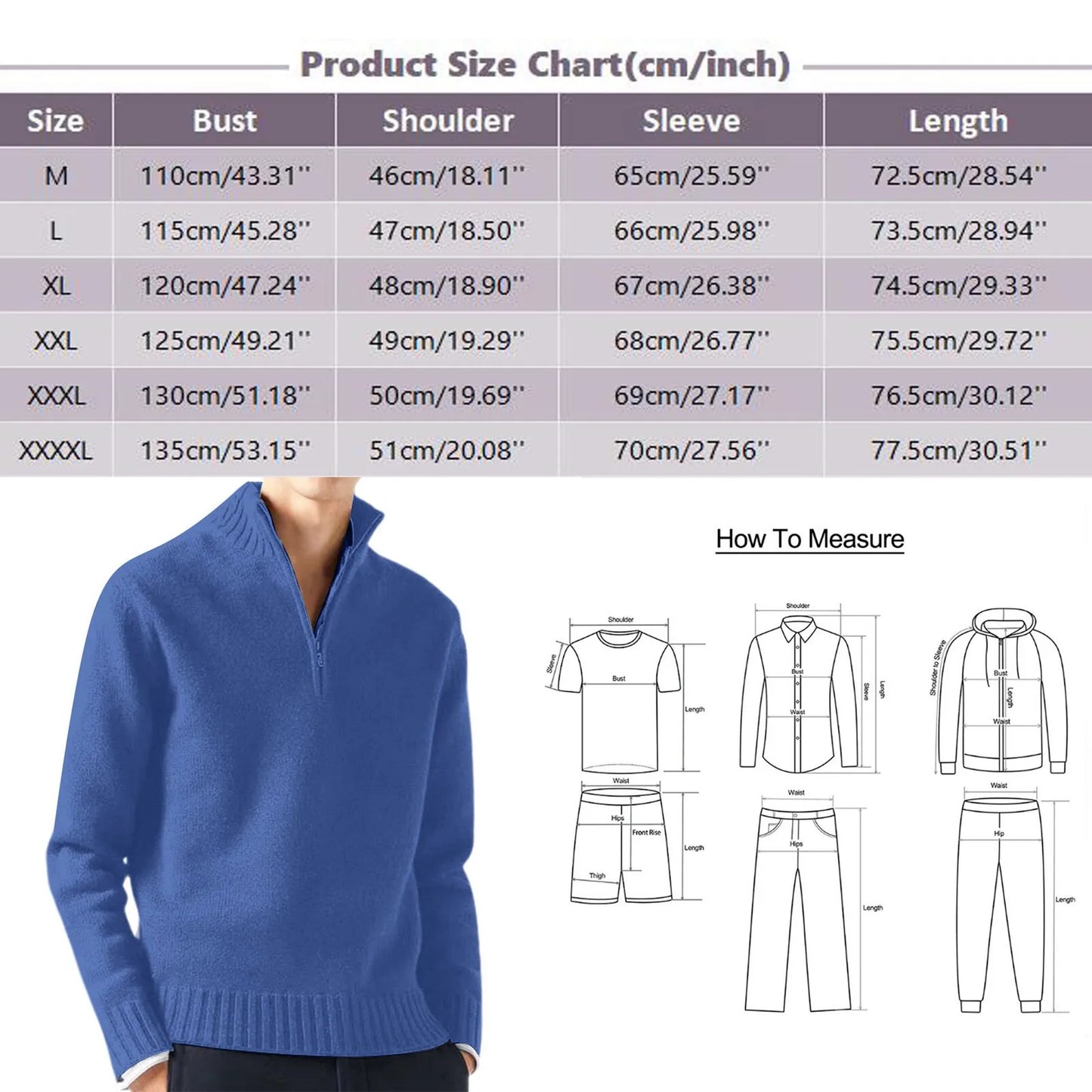 Men's Knit Half Zip Long Sleeve Sweater