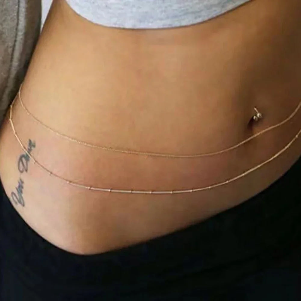 Thin Beaded Belly Chain for Women