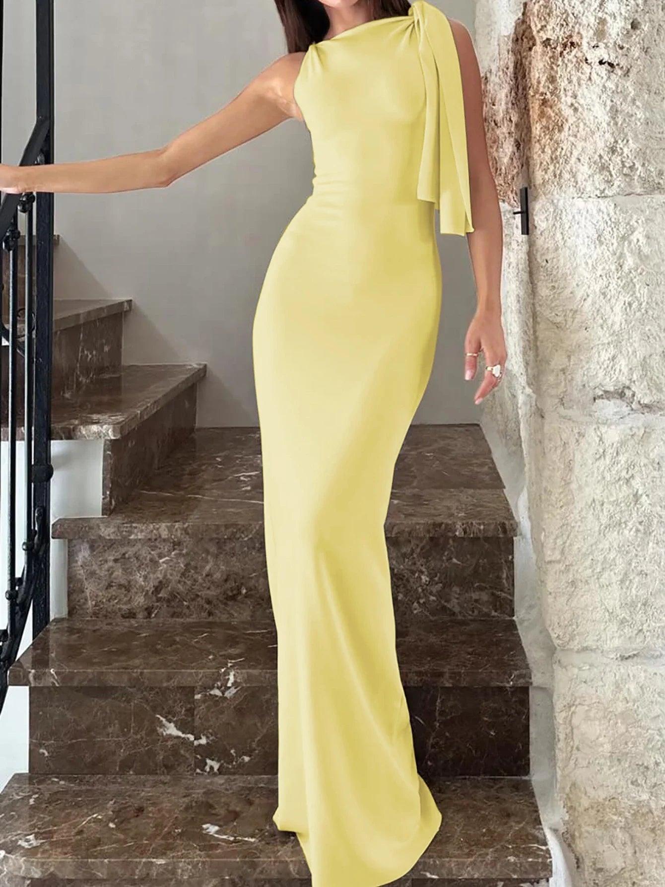 Women's O Neck Sleeveless Bodycon Long Dress