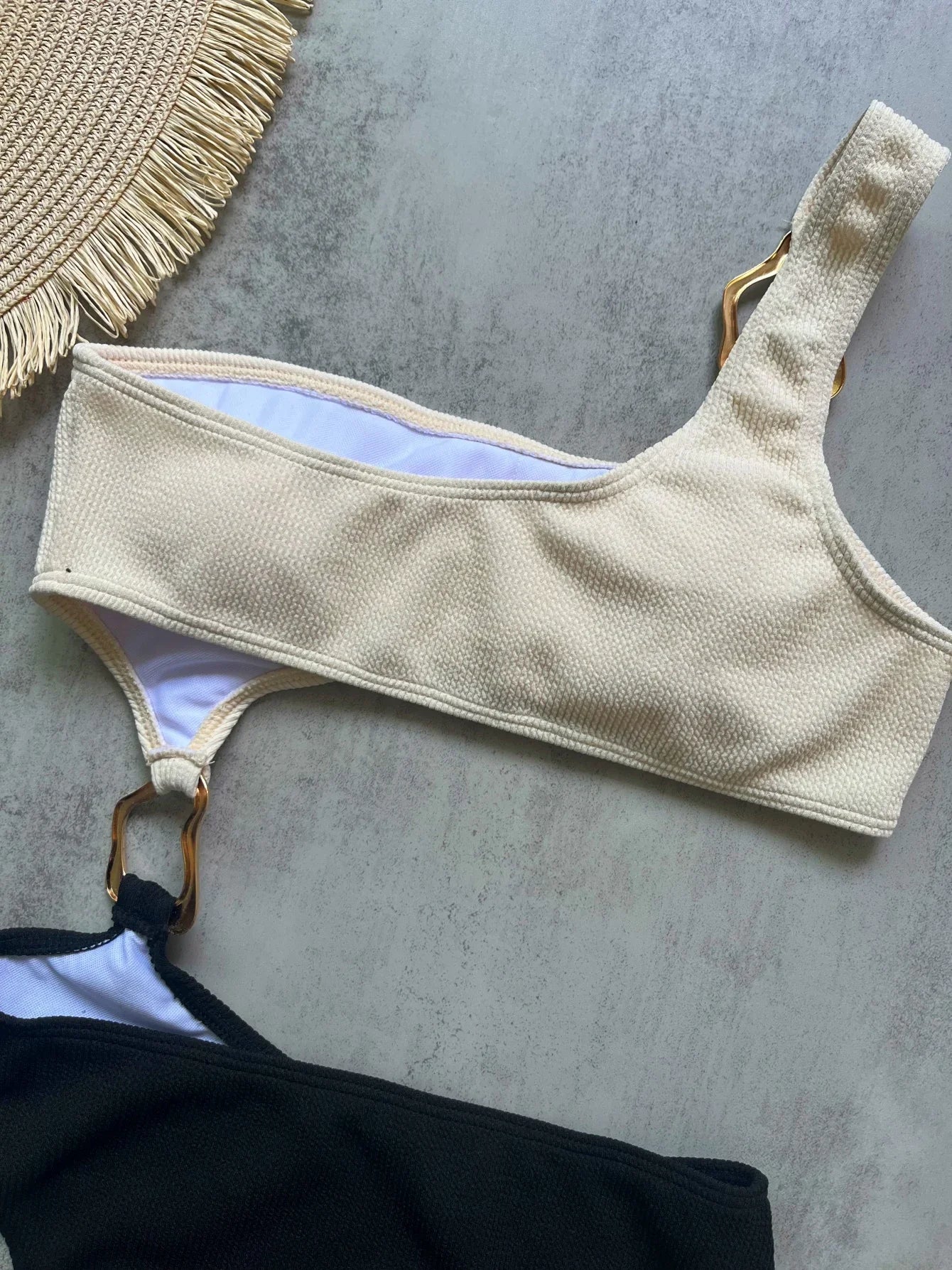Women's Splicing Asymmetric One Shoulder One Piece Swimsuit