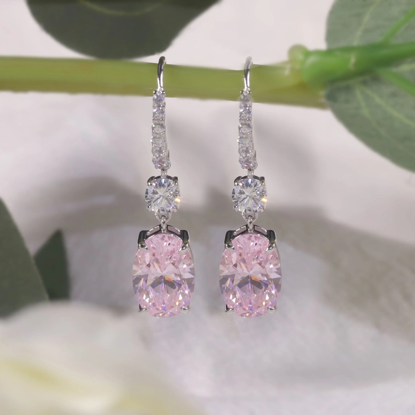 Women's Diamond Pink Earrings