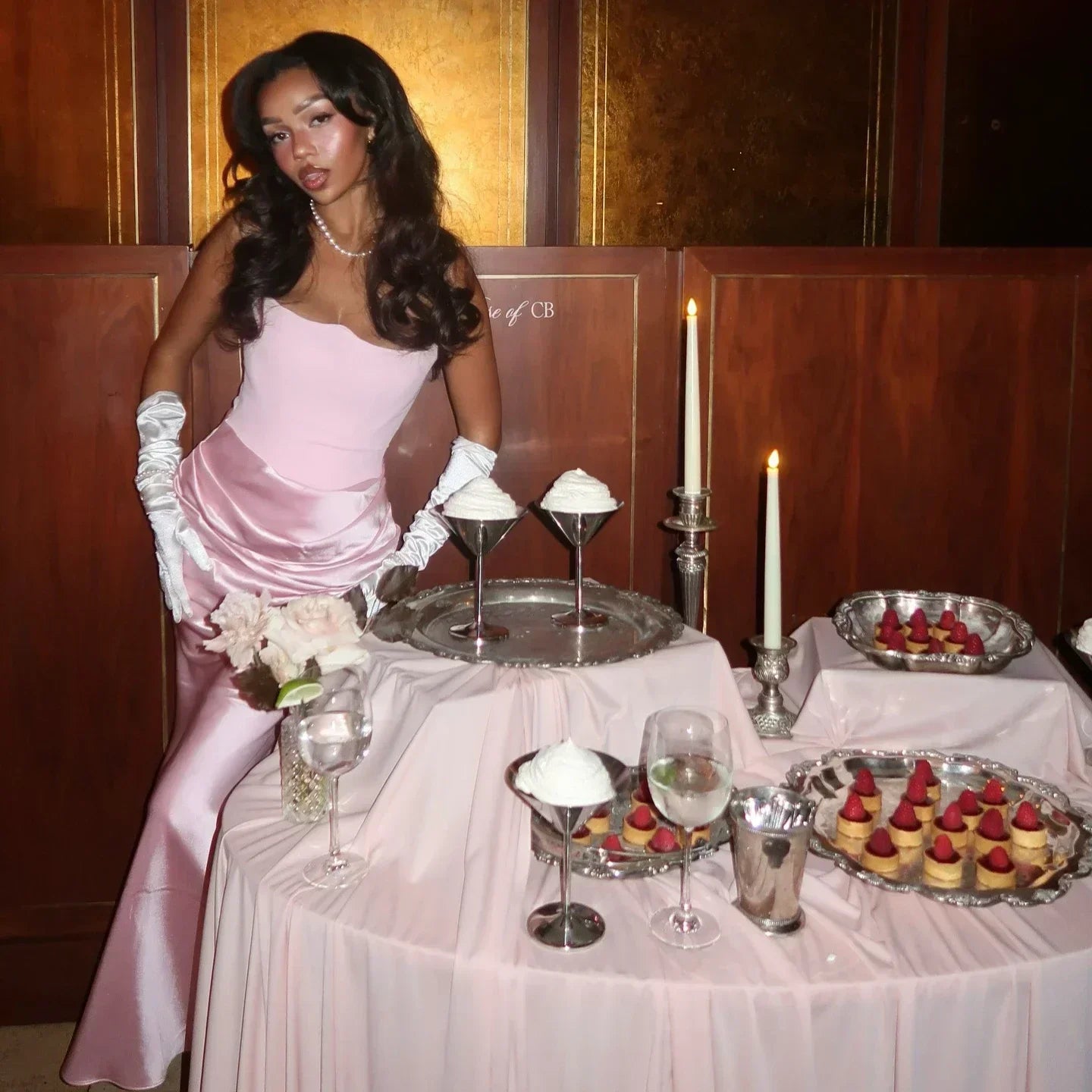 Women's Strapless Satin Long Corset Pink Evening Dresses