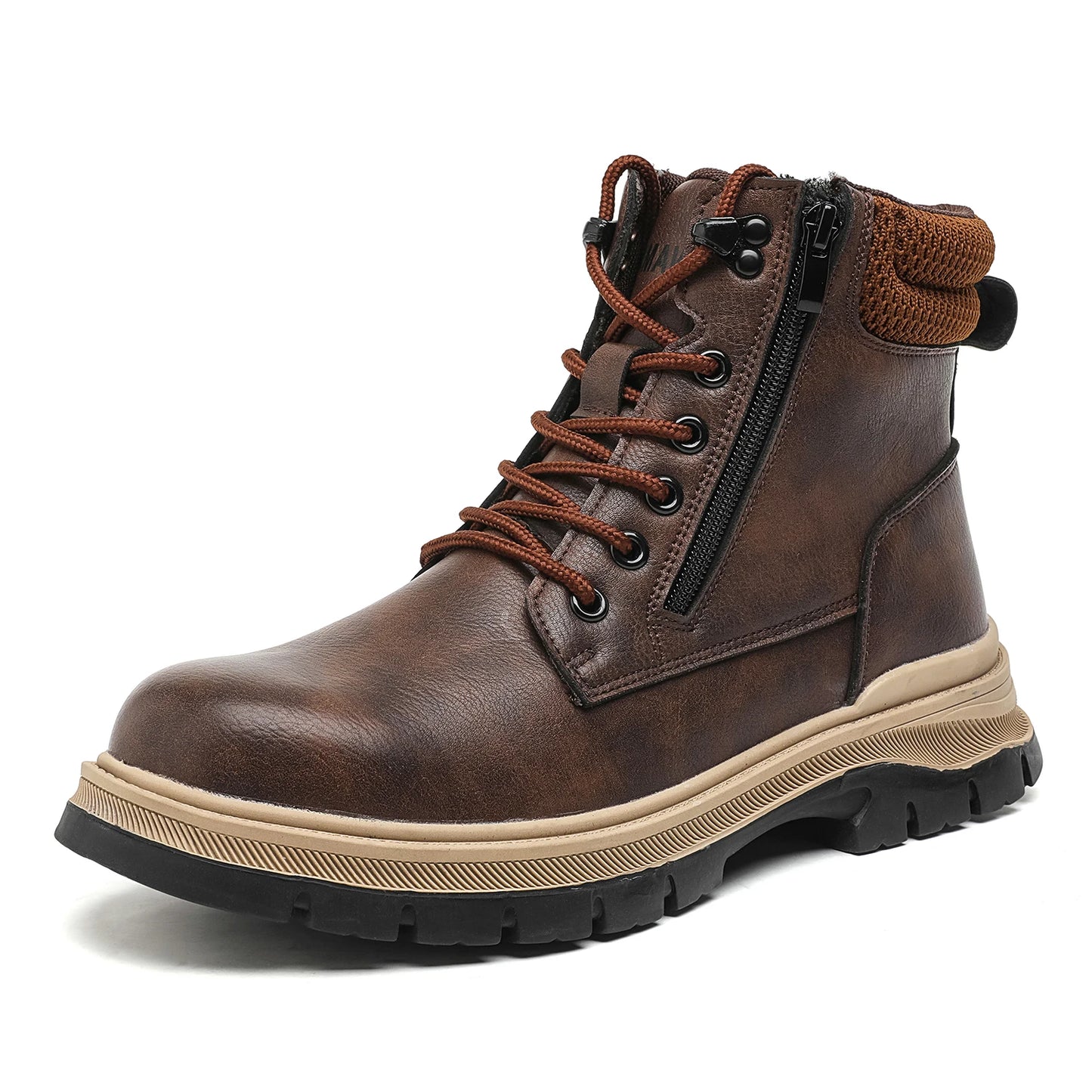 Men's Light Weight Steel Toe Leather Boots